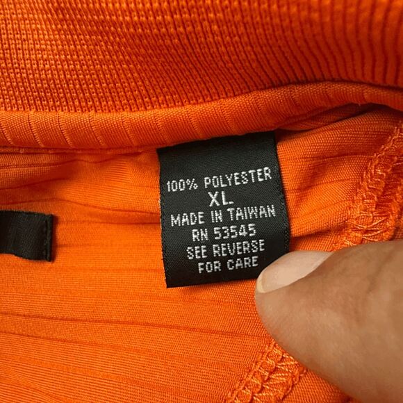 Divots Men's Div Dry Moisture Wicking Short Sleeve Golf Polo Shirt Orange Sz XL - Picture 4 of 10